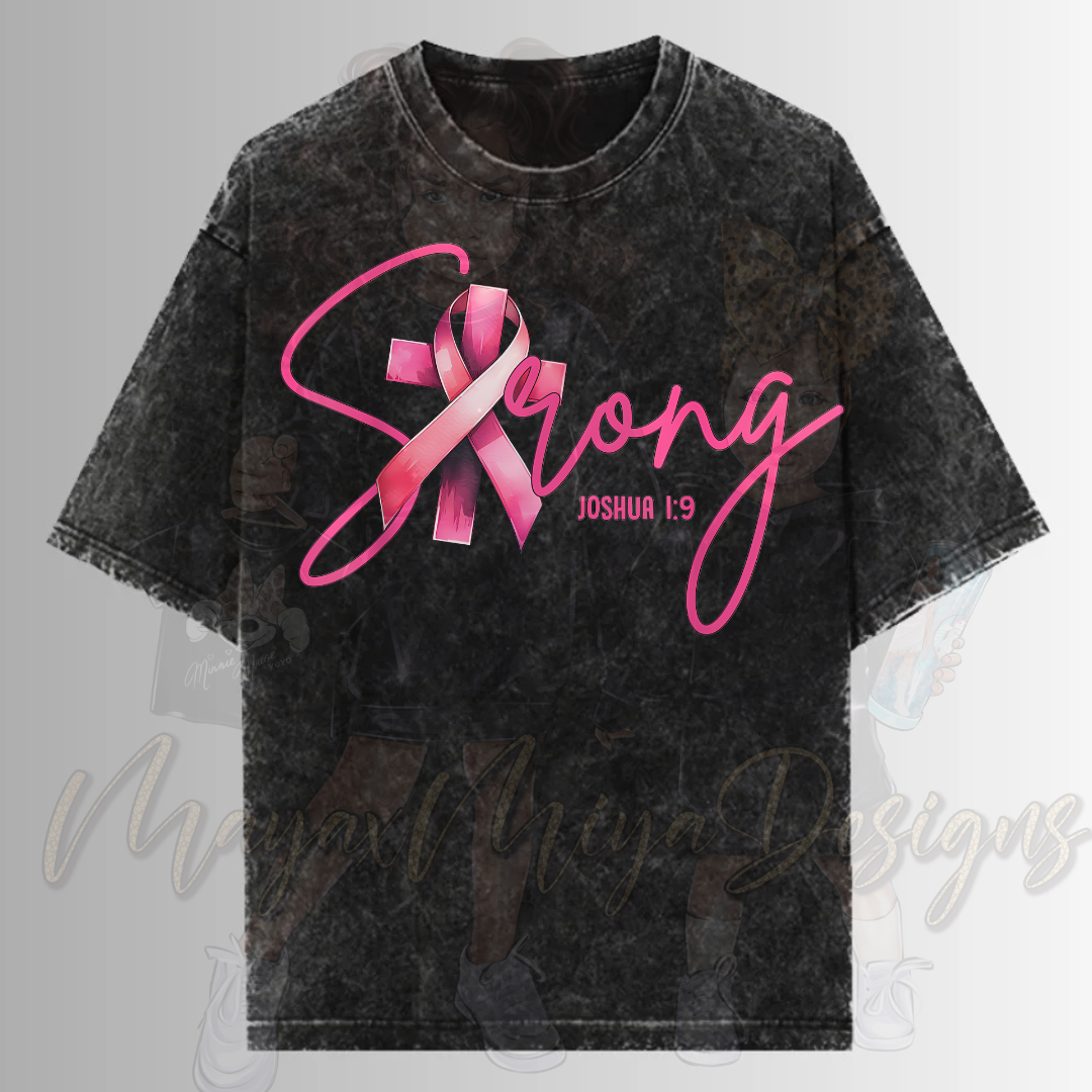 STRONG JOSHUA 1:9 BRST CNCER AWRENESS DTF TRANSFERS