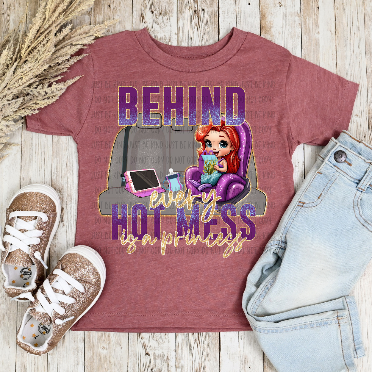 ARIEL BEHIND EVERY HOT MESS IS A PRINCESS DTF TRANSFERS