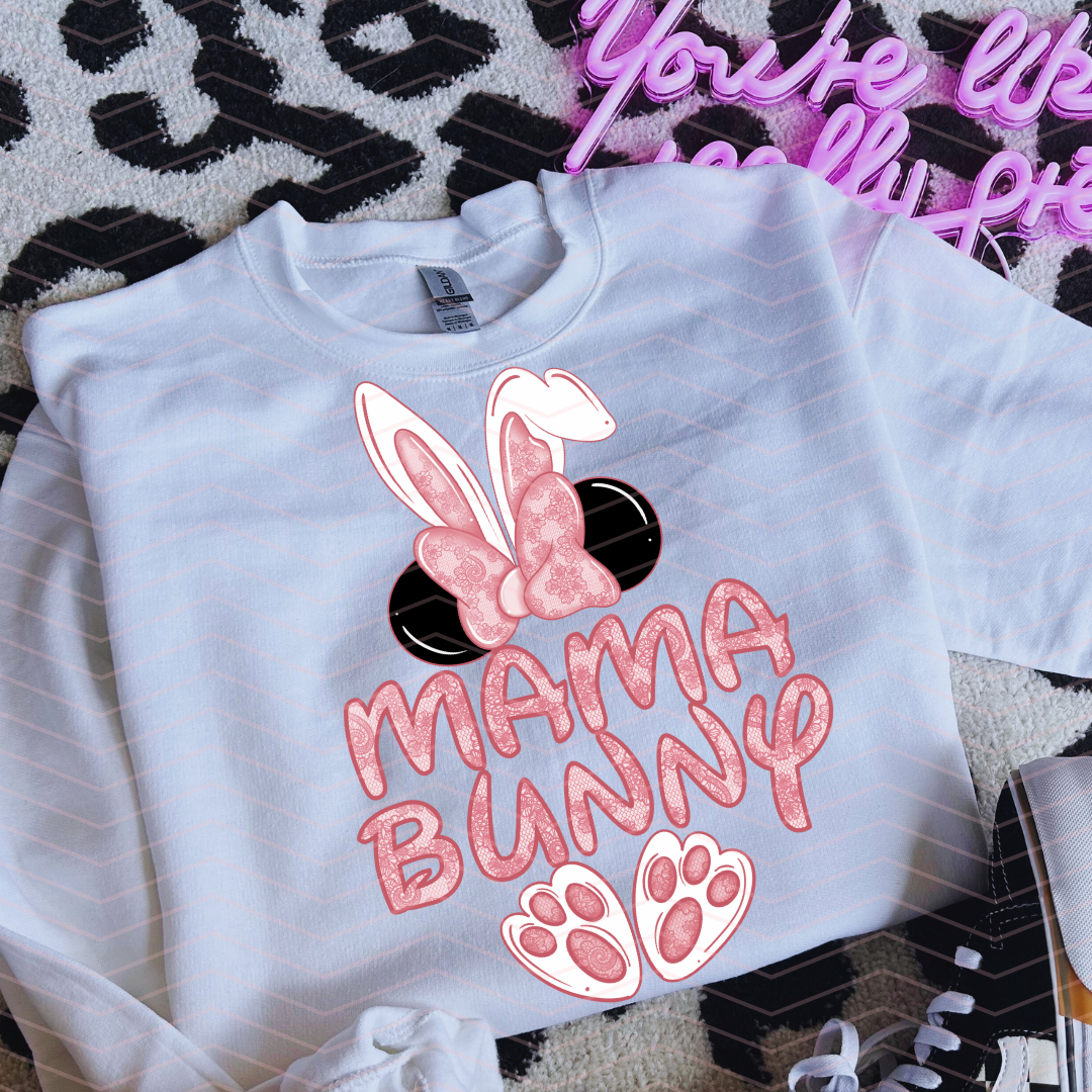 M MAMA BUNNY PINK DTF TRANSFERS