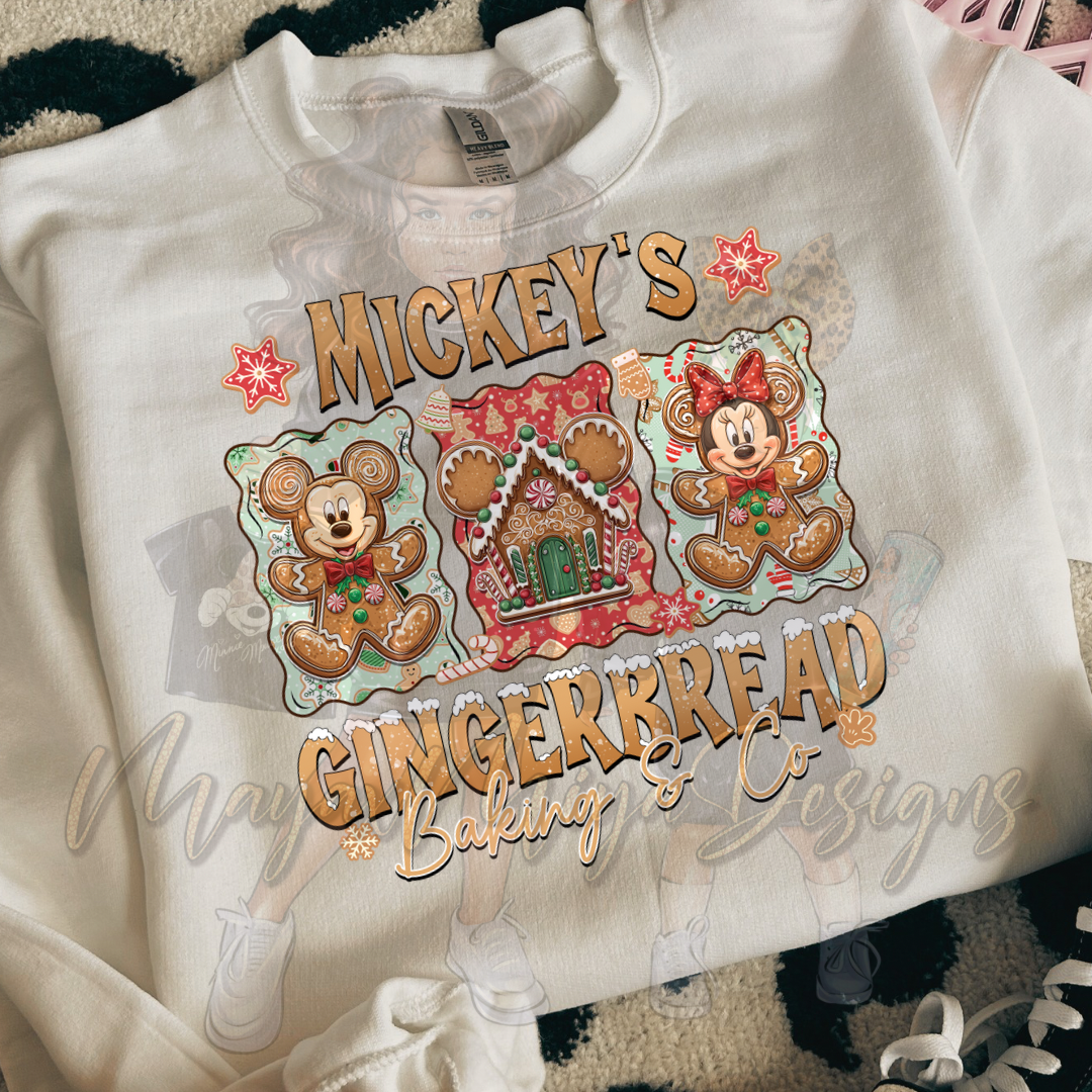 M MOUSE GINGERBREAD BAKERY DTF TRANSFERS