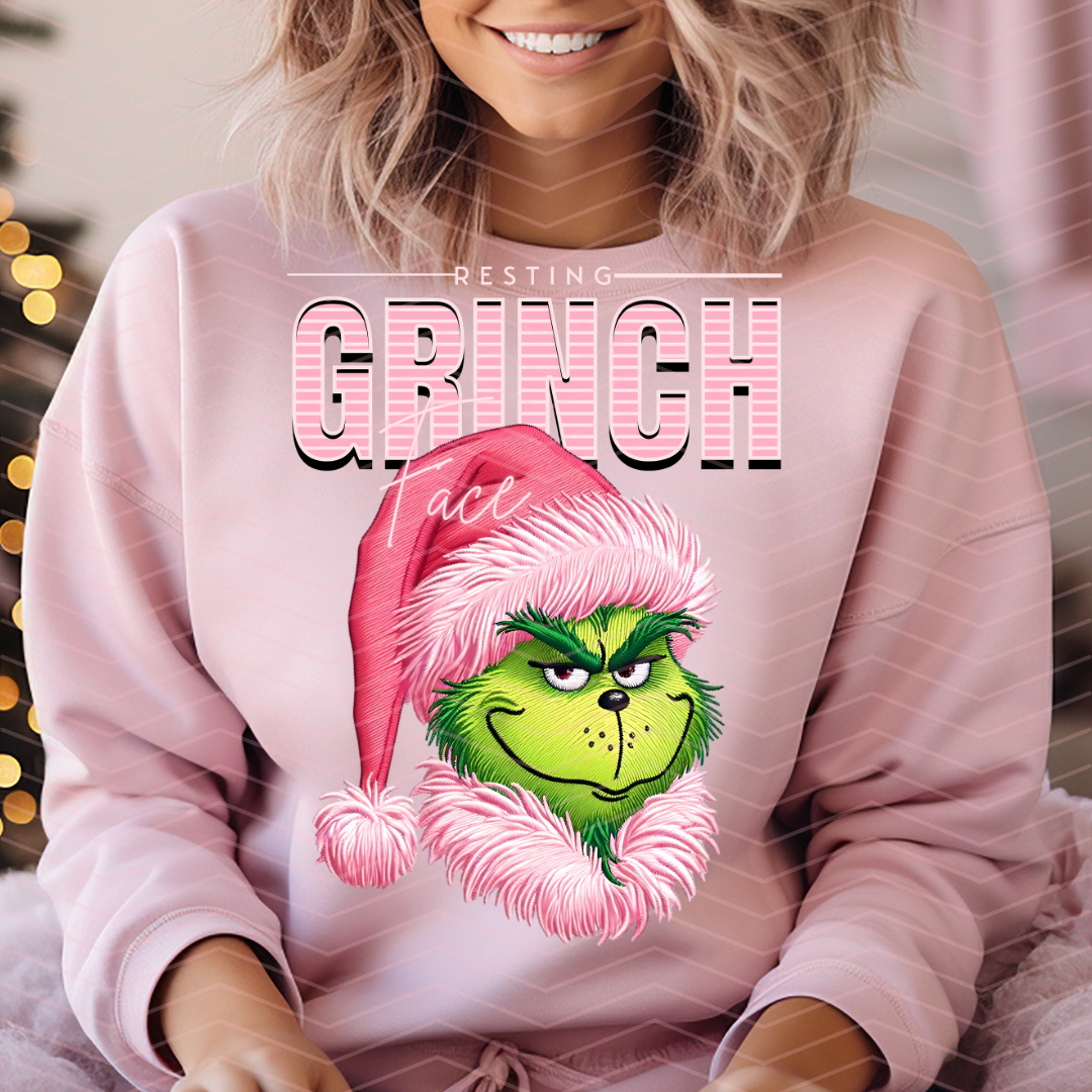 PINK RESTING GRINCH DTF TRANSFERS