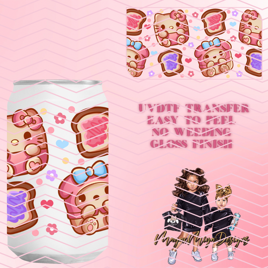 KITTY & BUNNY KAWAII TOAST UVDTF WRAP