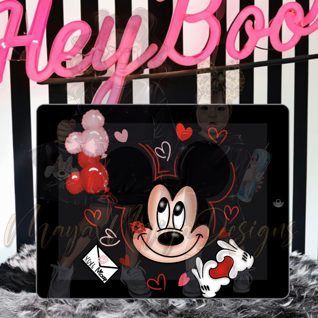 M MOUSE LOVE & HEARTZ PNG