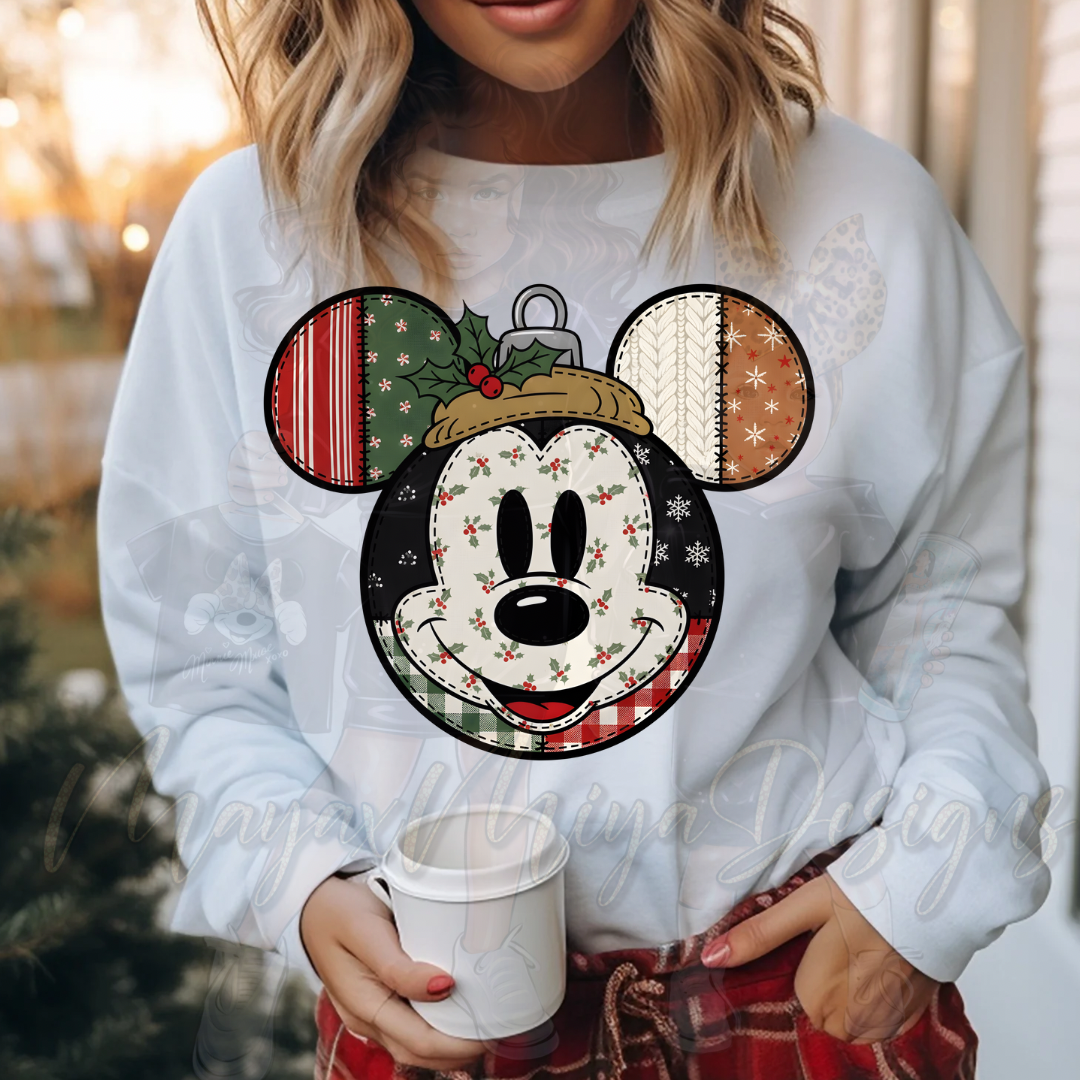 M MOUSE CHRISTMAS MISTLETOE DTF TRANSFERS