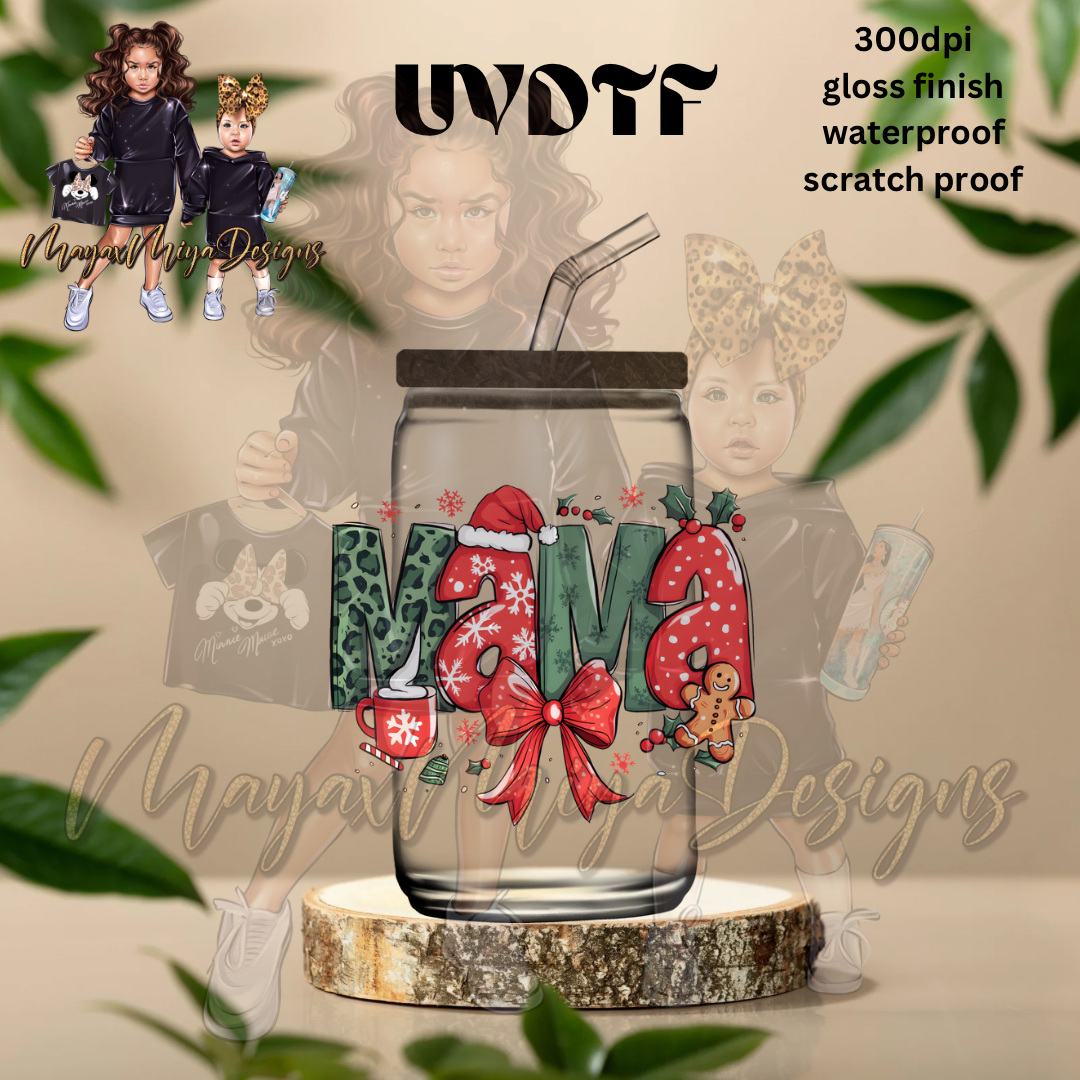 MAMA CHRISTMAS SPIRIT UVDTF DECAL
