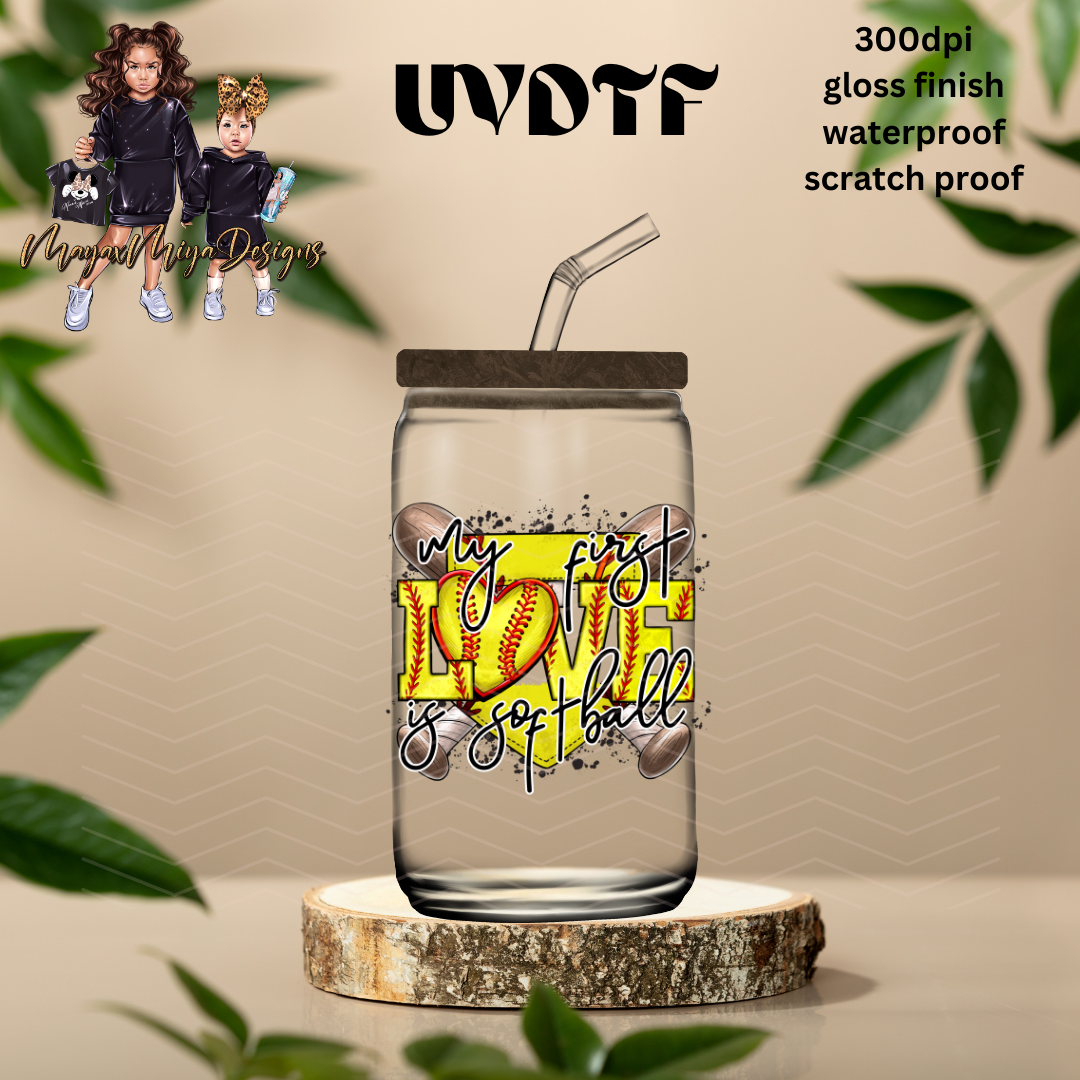 SOFTBALL LOVE UVDTF DECAL