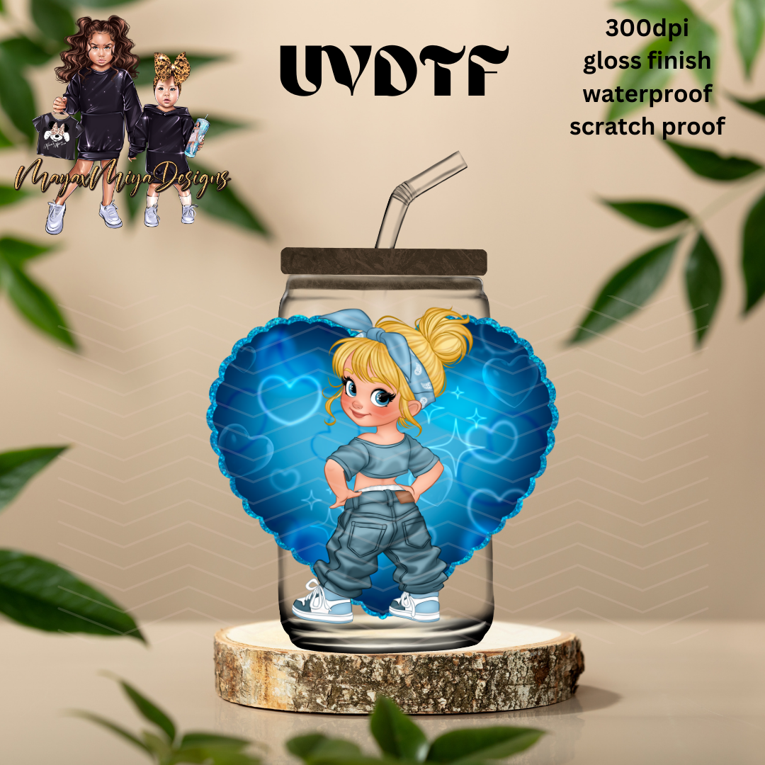 PRINCESS C HEART AIRBRUSH UVDTF DECAL