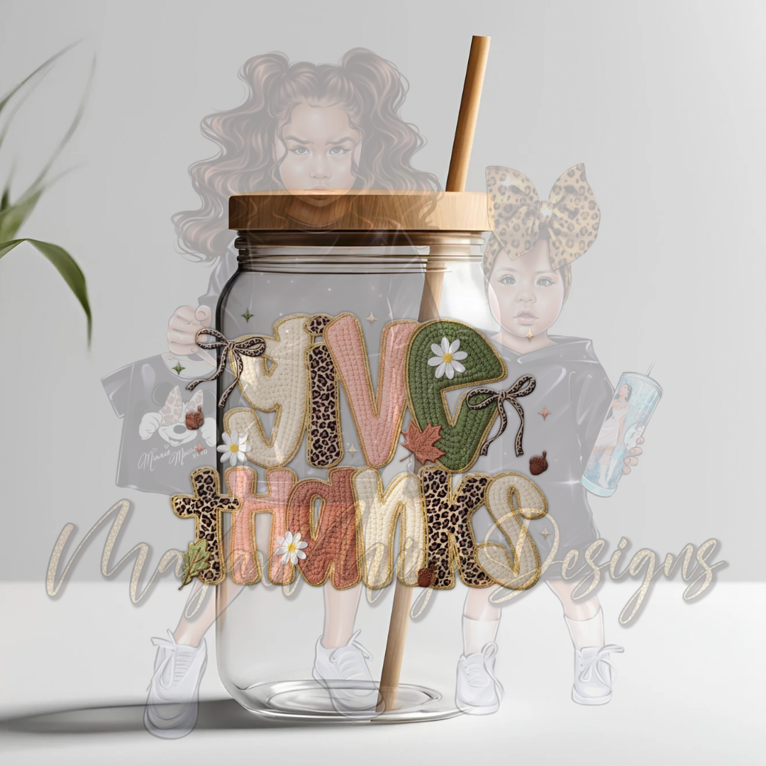 GIVE THANKS UVDTF DECAL