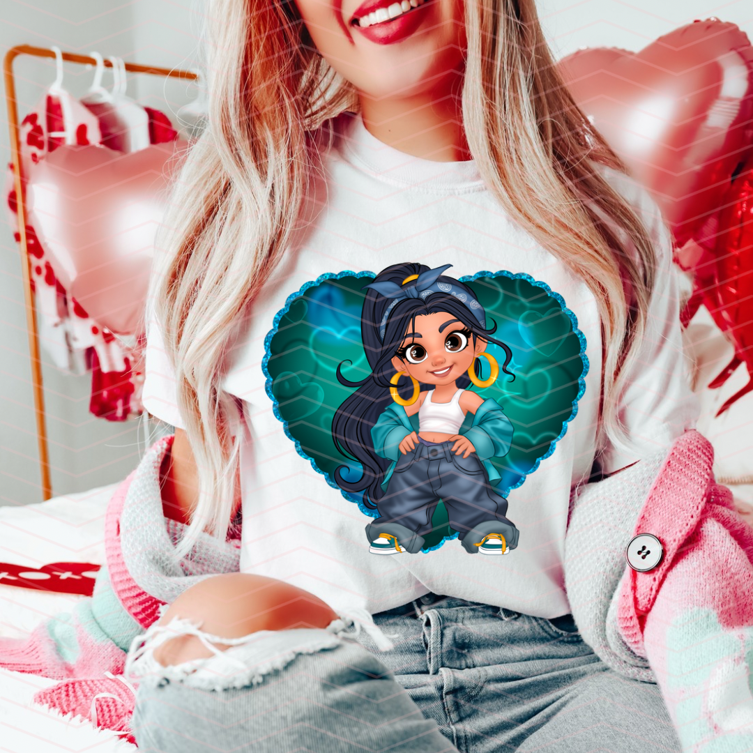 PRINCESS J AIRBRUSH HEART DTF TRANSFERS