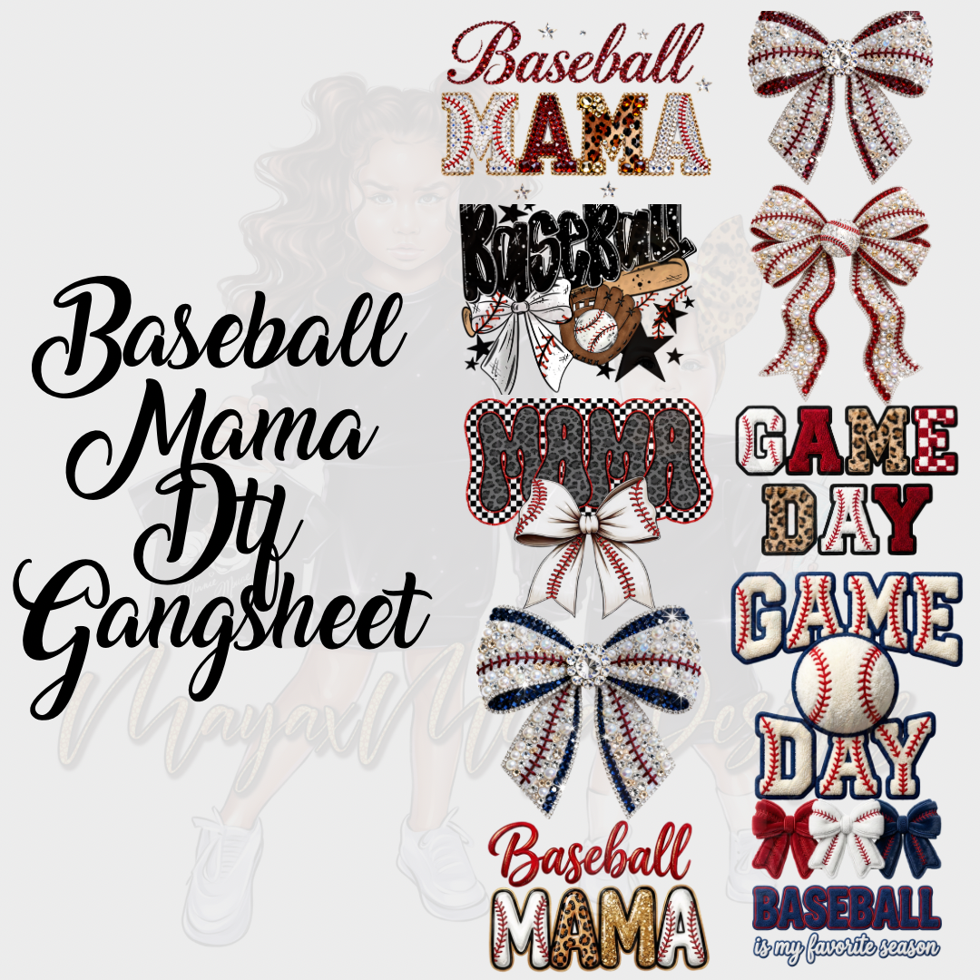 BASEBALL MAMA DTF GANGSHEET