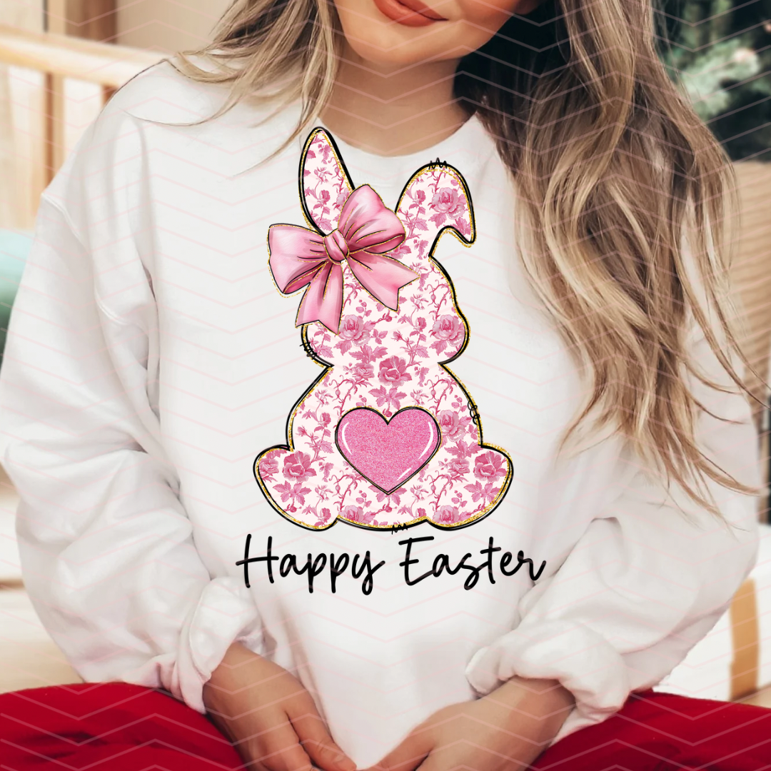HAPPY EASTER PINK LOVE DTF TRANSFERS