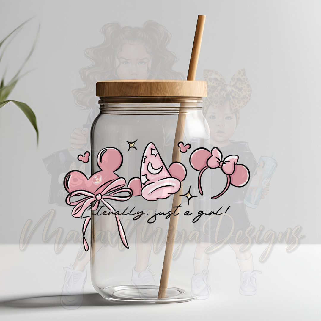 LITERALLY JUST A GIRL PINK UVDTF DECAL