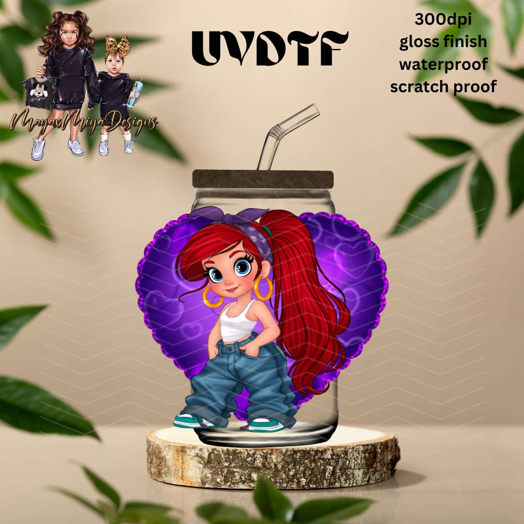 PRINCESS A HEART AIRBRUSH UVDTF DECAL