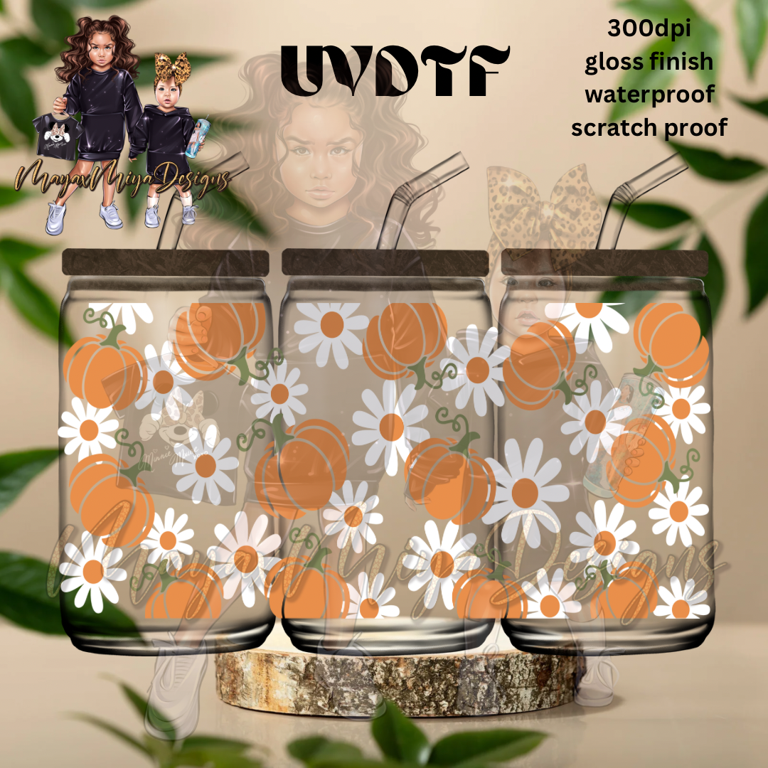PUMPKIN FLORAL UVDTF WRAP