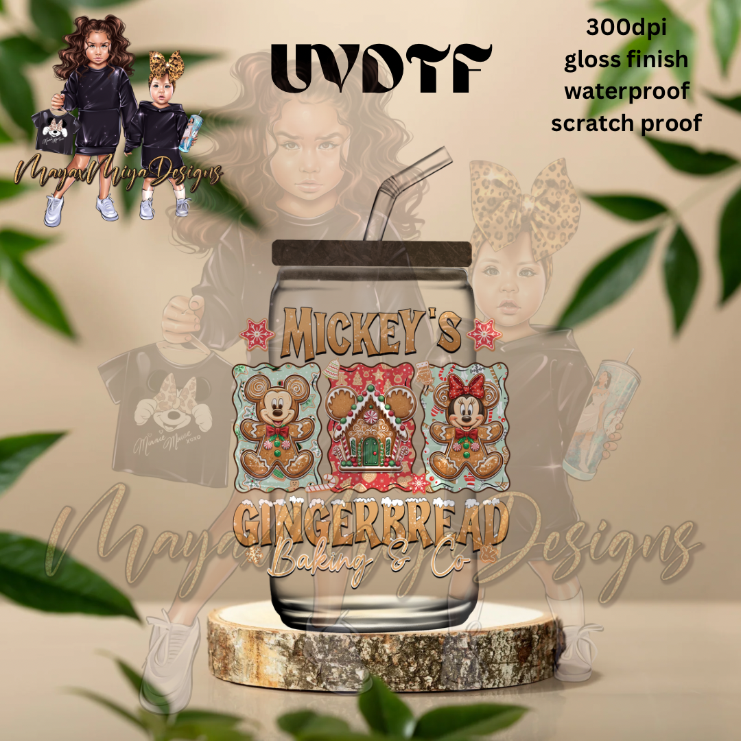 M MOUSE GINGERBREAD BAKERY UVDTF DECAL