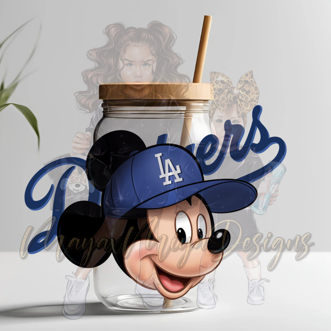 M MOUSE LA BLUE HAT UVDTF DECAL