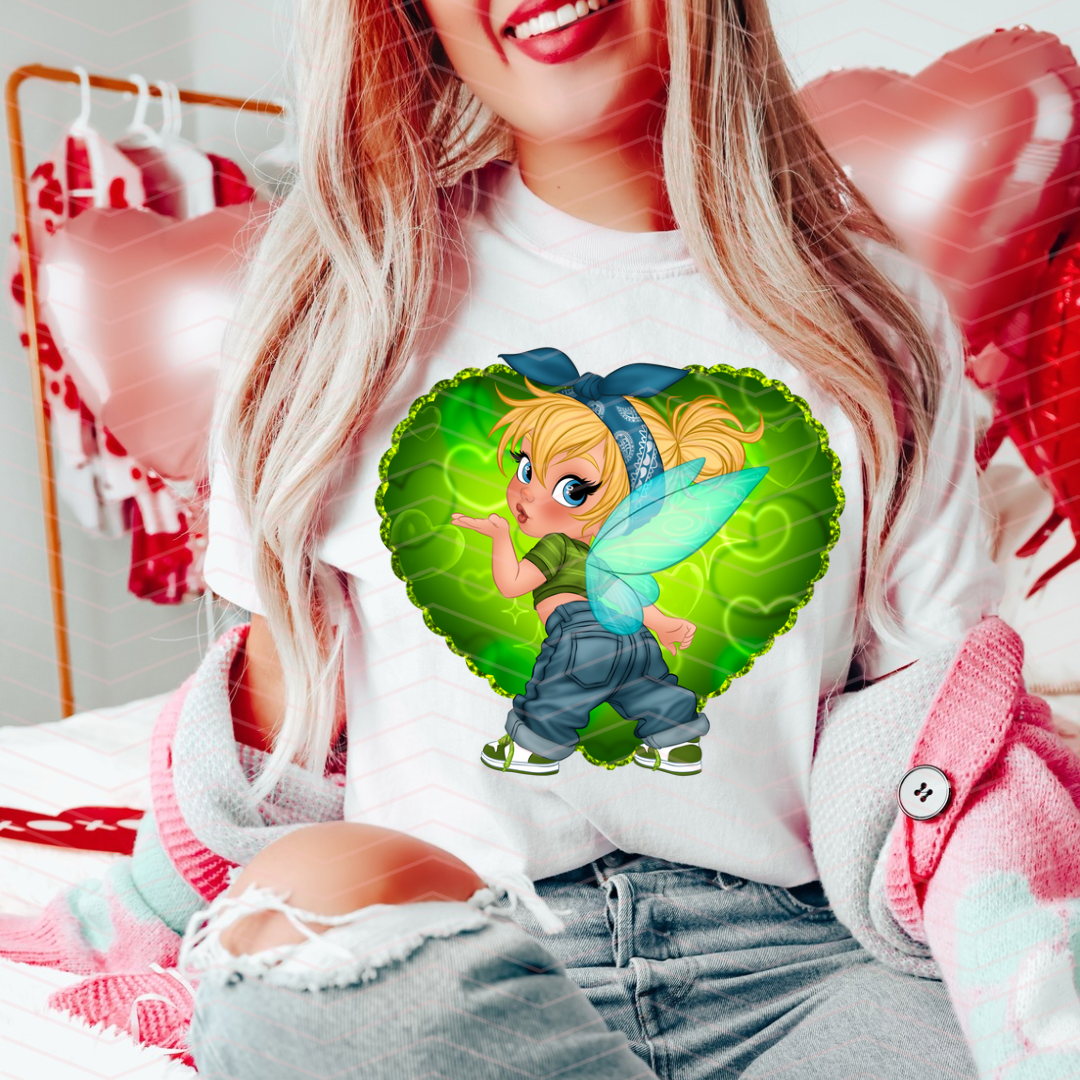 PRINCESS TB AIRBRUSH HEART DTF TRANSFERS
