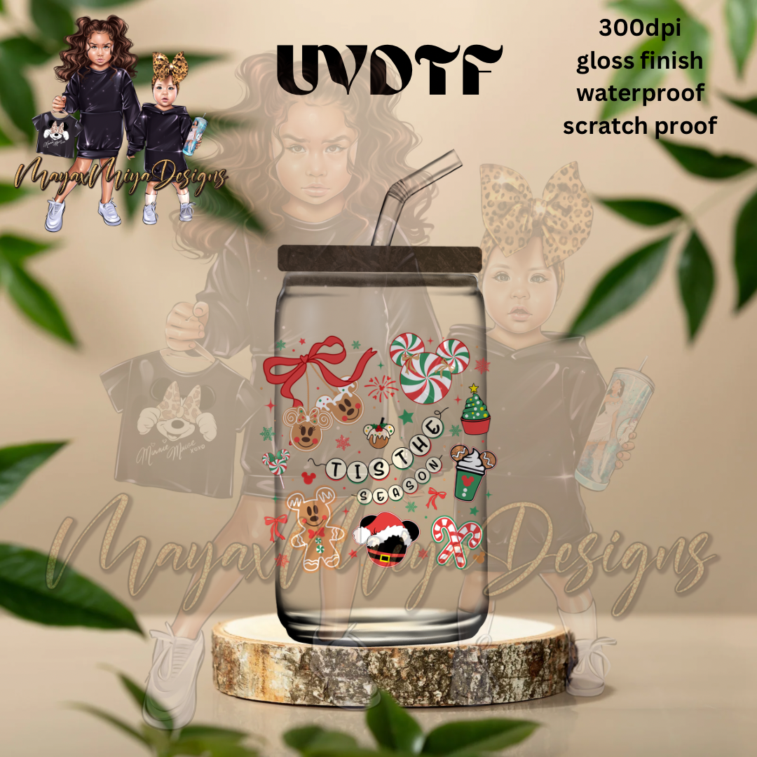 M MOUSE TIS THE SEASON GINGERBREAD UVDTF DECAL