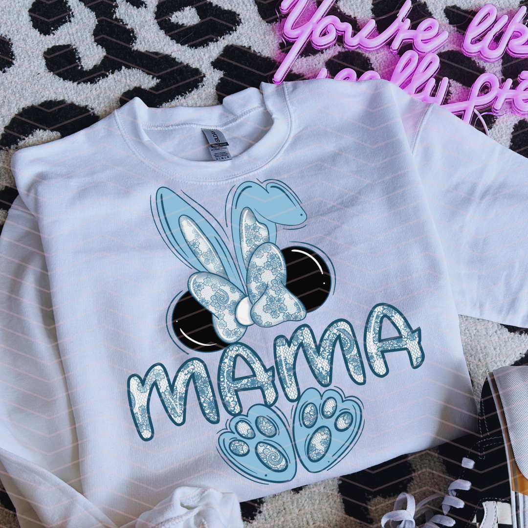 M MAMA LIGHT BLUE DTF TRANSFERS