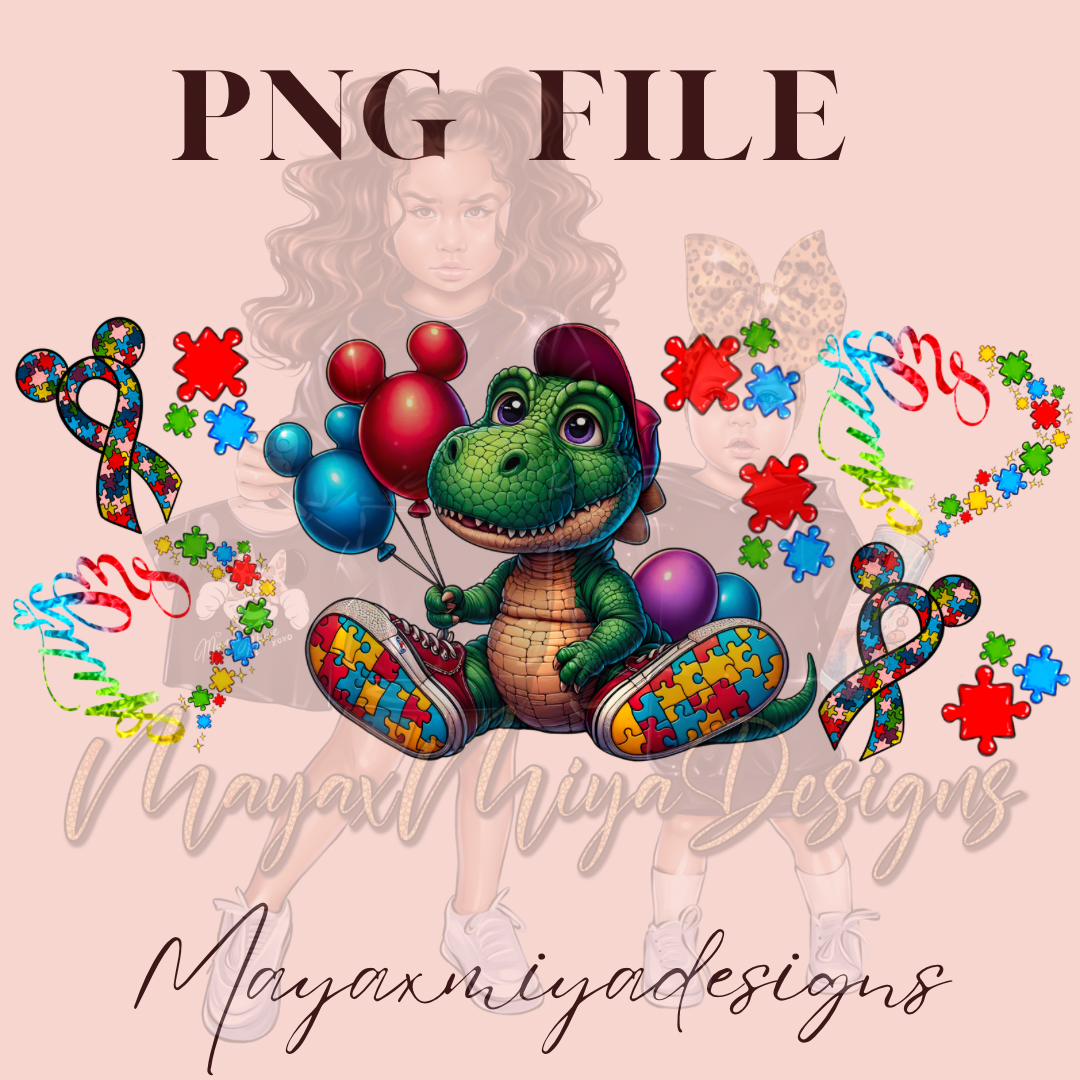 DINO AUTISM AWARENESS PNG WRAP
