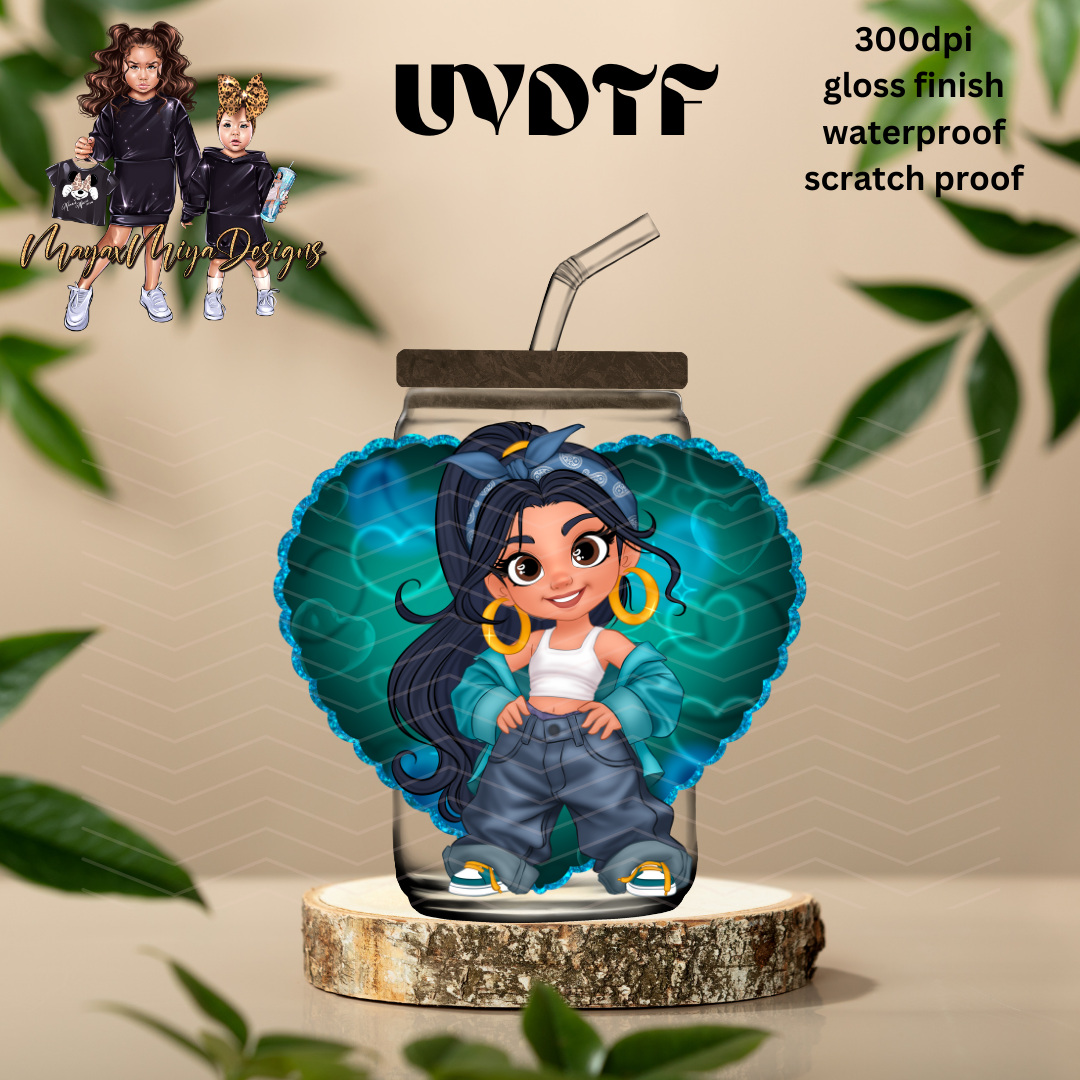 PRINCESS J HEART AIRBRUSH UVDTF DECAL
