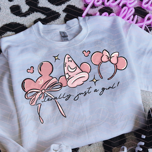LITERALLY JUST A GIRL PINK DTF TRANSFERS