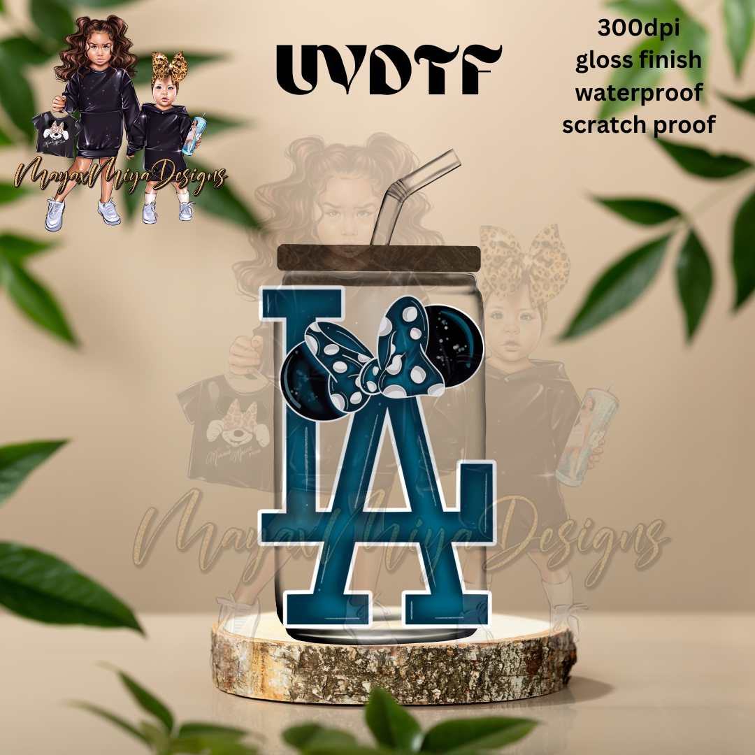M GIRL MOUSE LA FAN TURQUOISE UVDTF DECAL