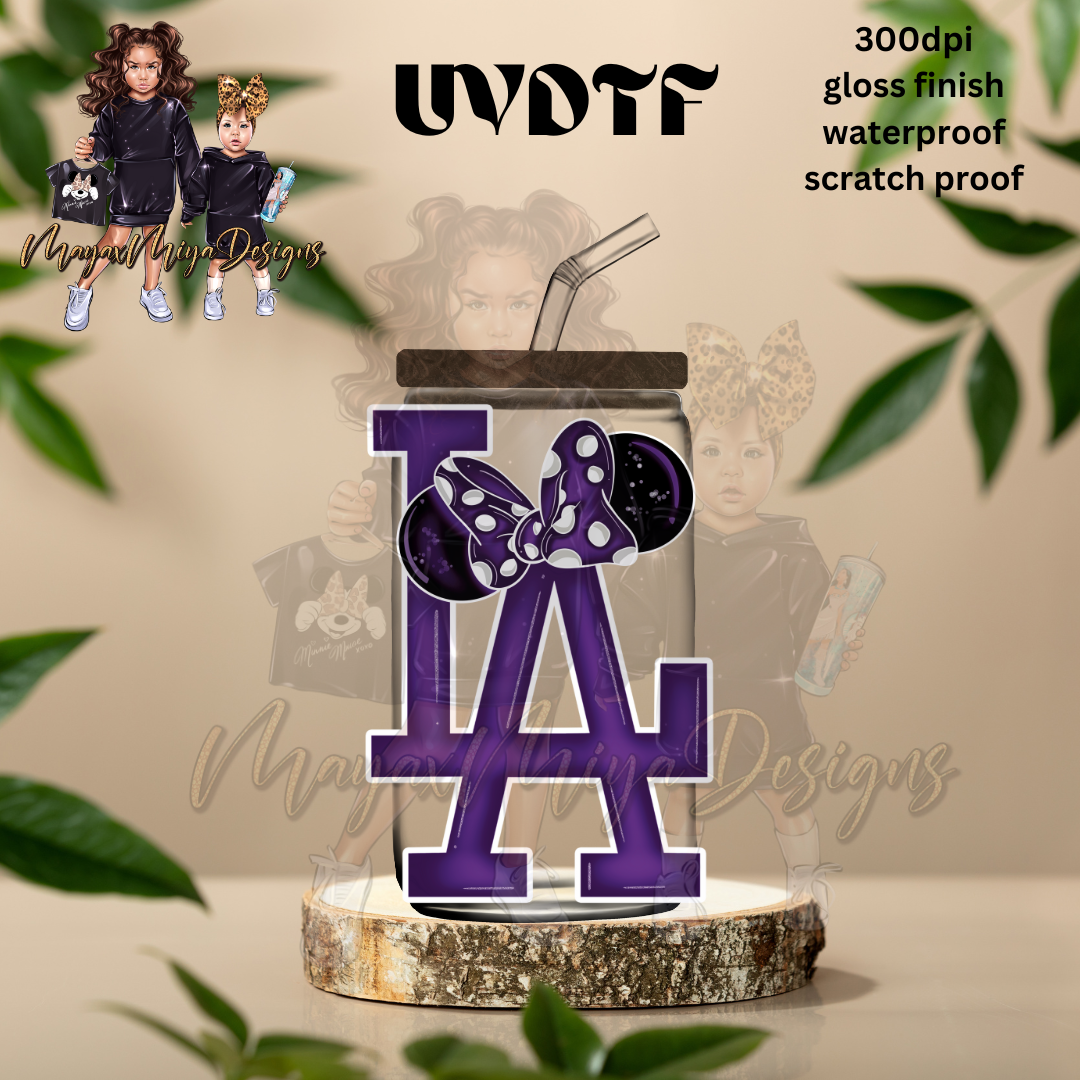 M GIRL MOUSE LA FAN PURPLE UVDTF DECAL