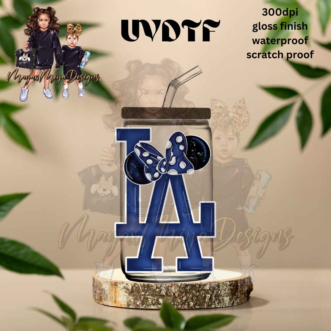 M GIRL MOUSE LA FAN BLUE  UVDTF DECAL