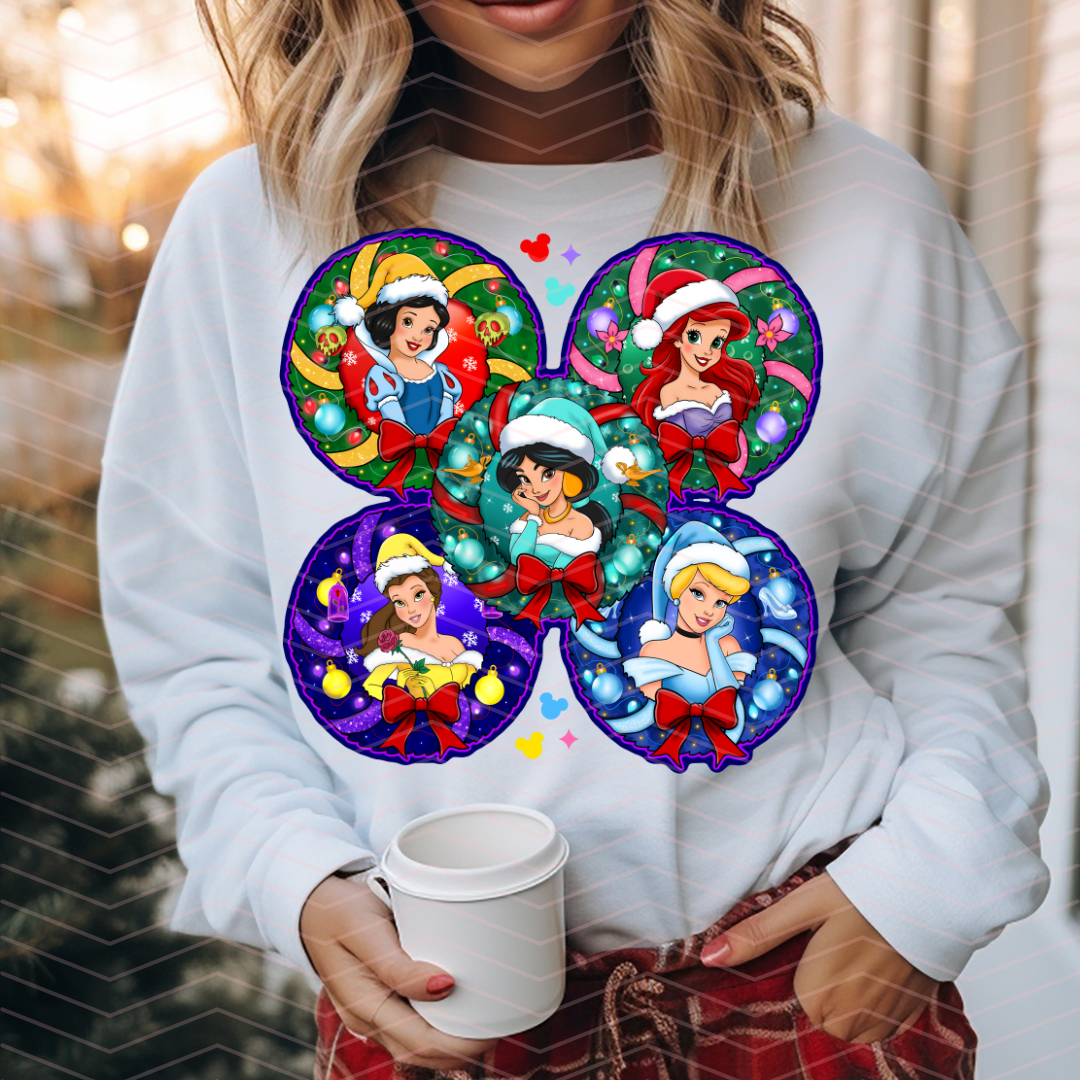 PRINCESSES WREATHS DTF TRANSFERS