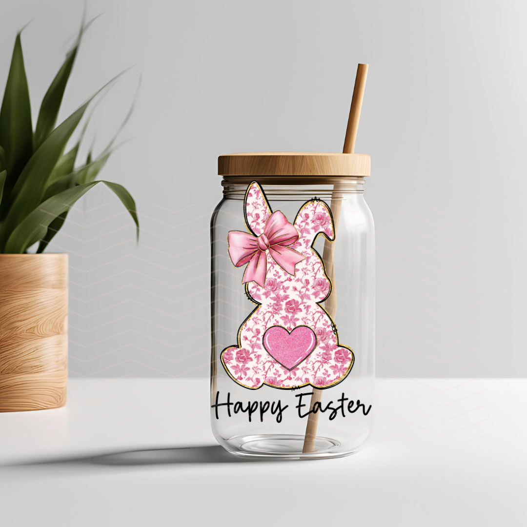 HAPPY EASTER PINK LOVE UVDTF DECAL