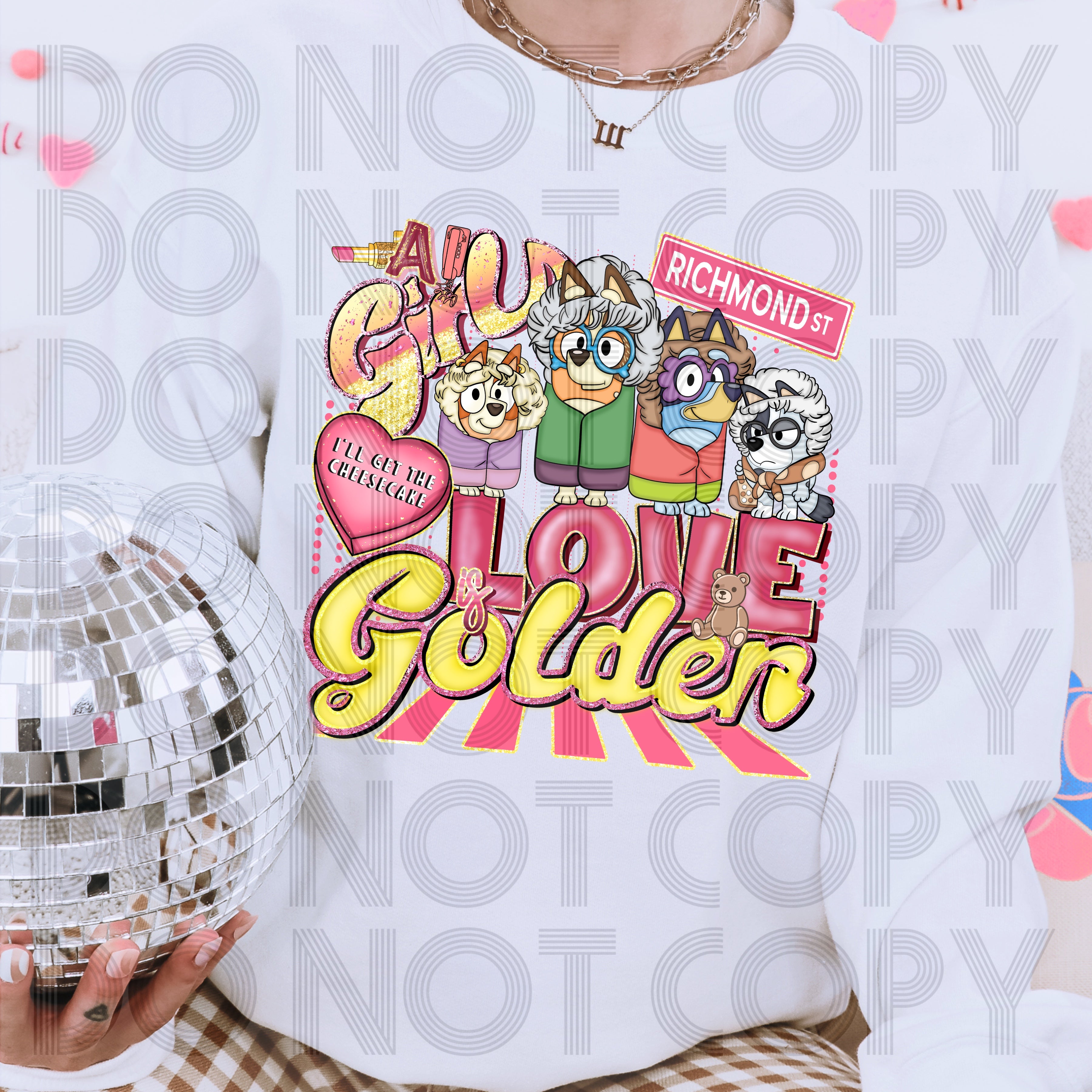 BLUE LOVE IS GOLDEN DTF TRANSFERS
