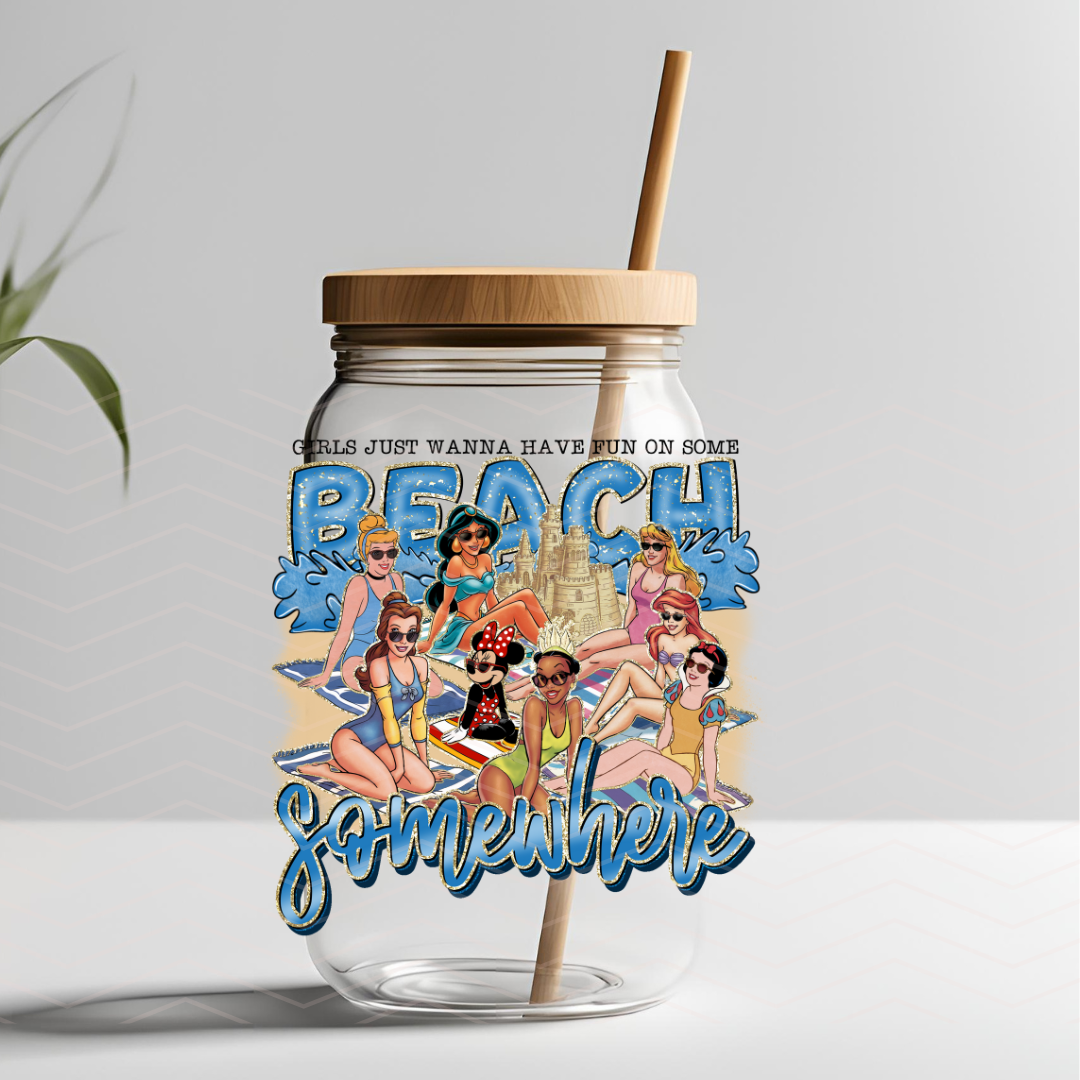 GIRLS JUST WANNA HAVE FUN AT THE BEACH UVDTF DECAL