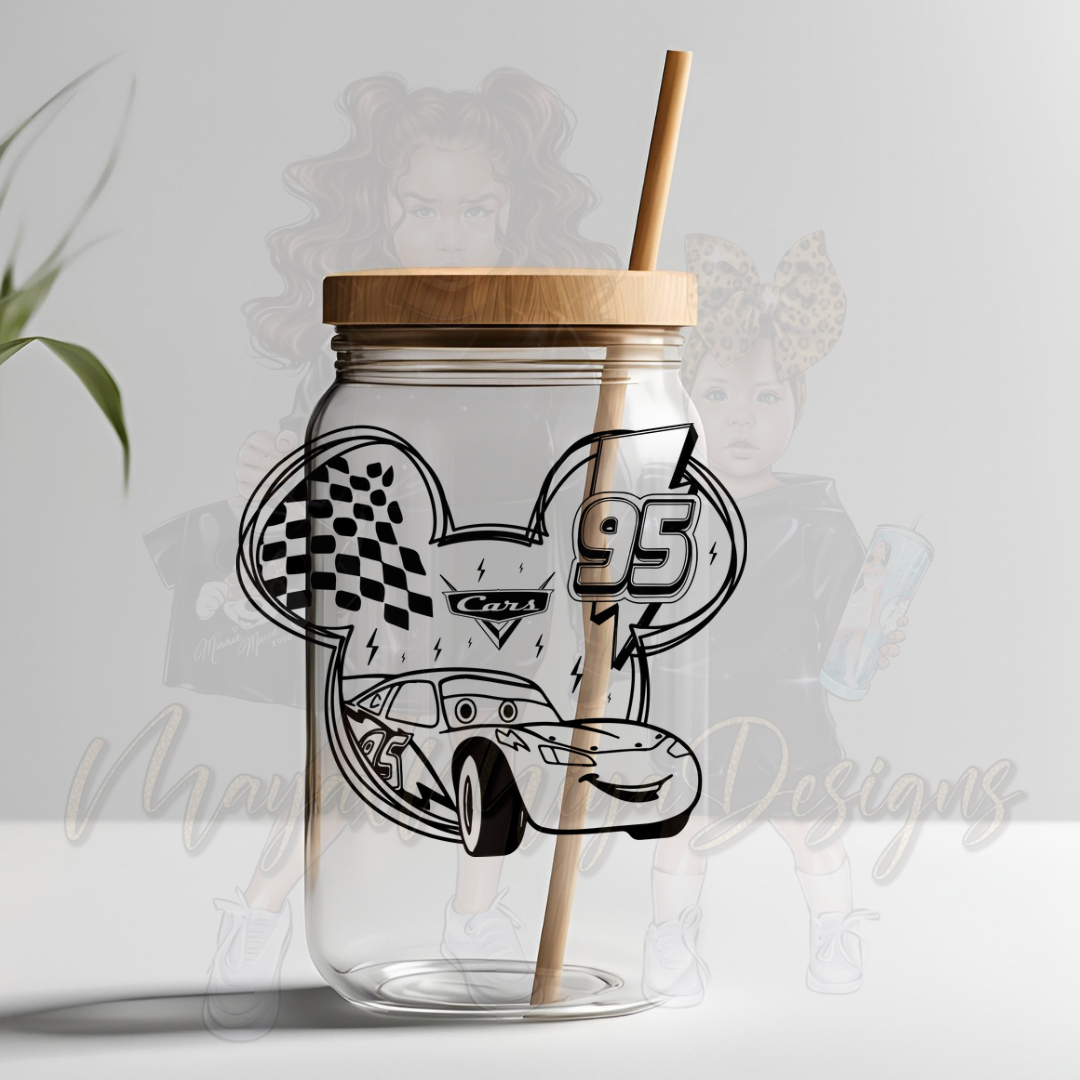 BLACK & WHITE CARS UVDTF DECAL