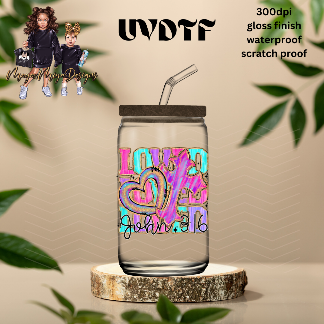 LOVED JOHN 3:16 UVDTF DECAL