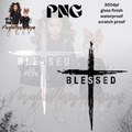 BLESSED W CROSS PNG