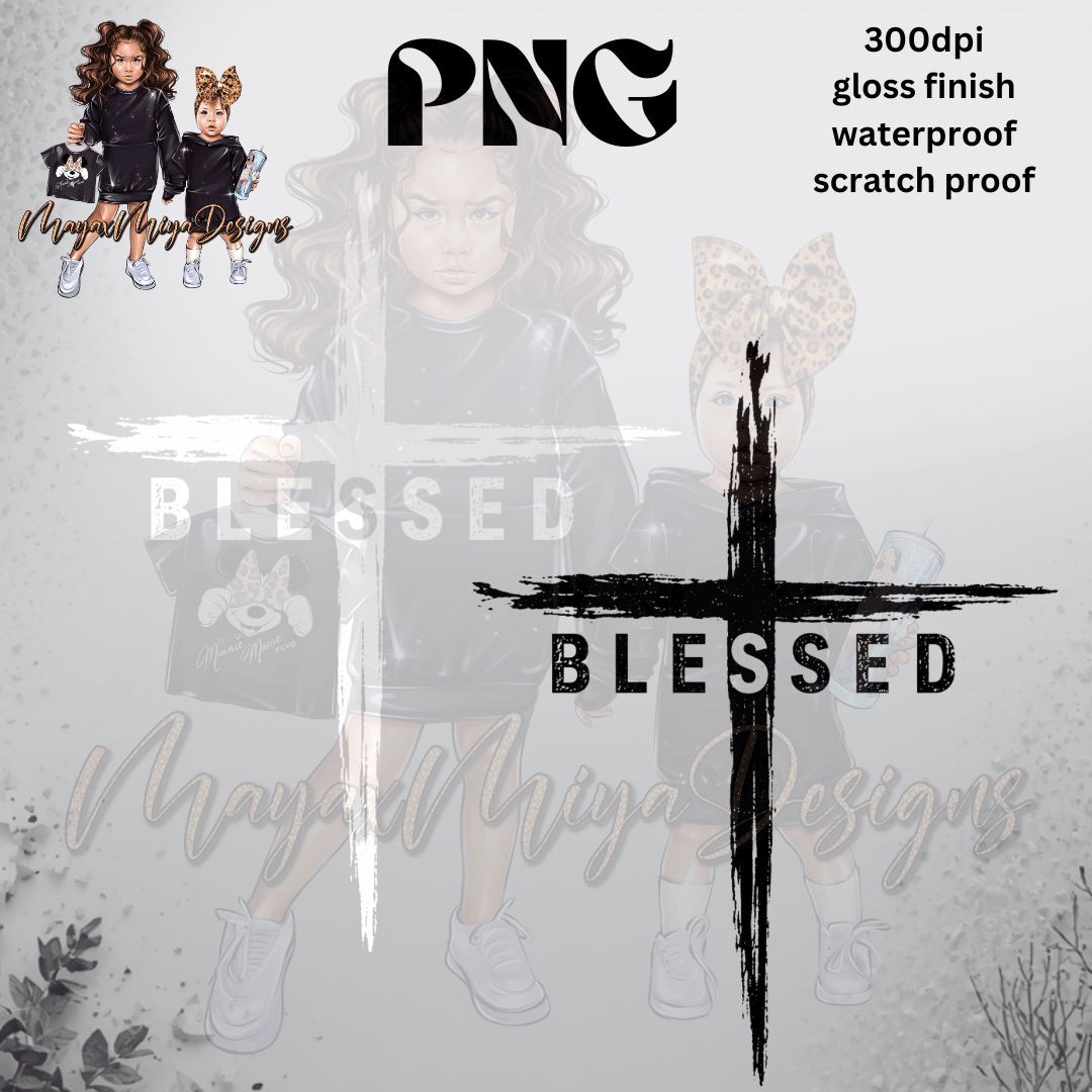 BLESSED W CROSS PNG