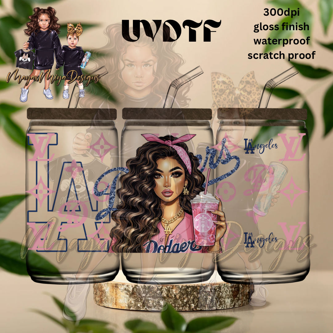 PINK LAD LV COFFEE GIRLY UVDTF WRAP