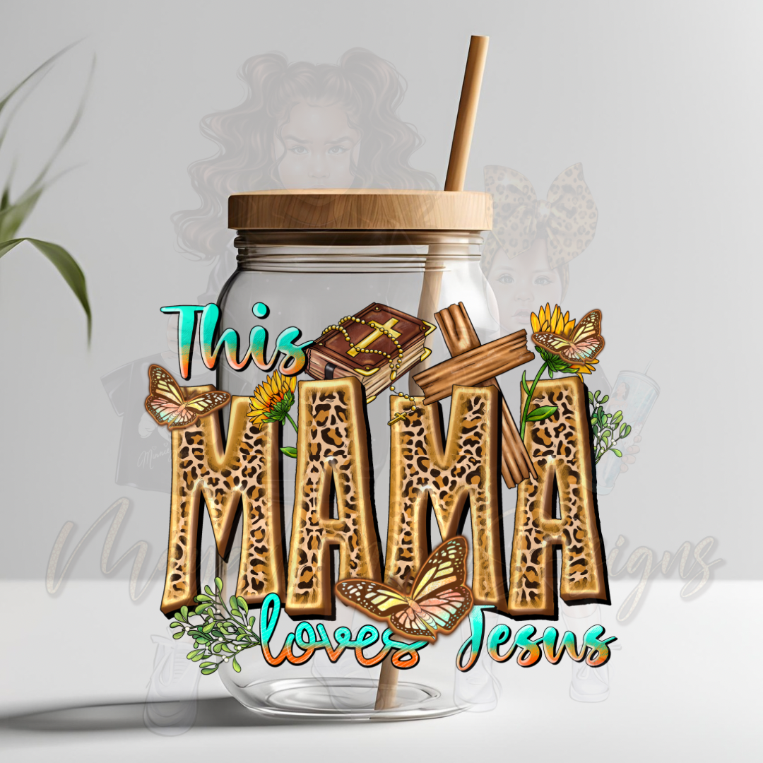 THIS MAMA LOVES JESUS UVDTF DECAL