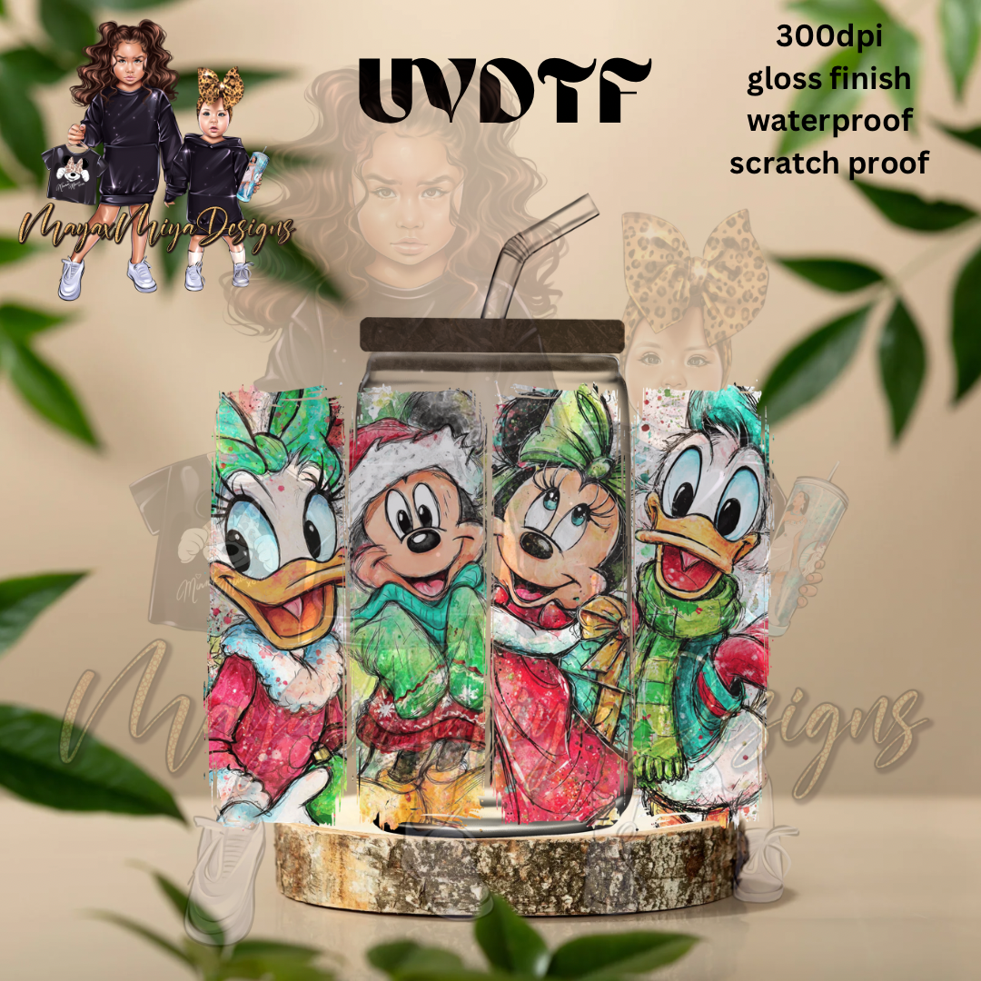 M MOUSE CHRISTMAS & FRIENDS UVDTF DECAL