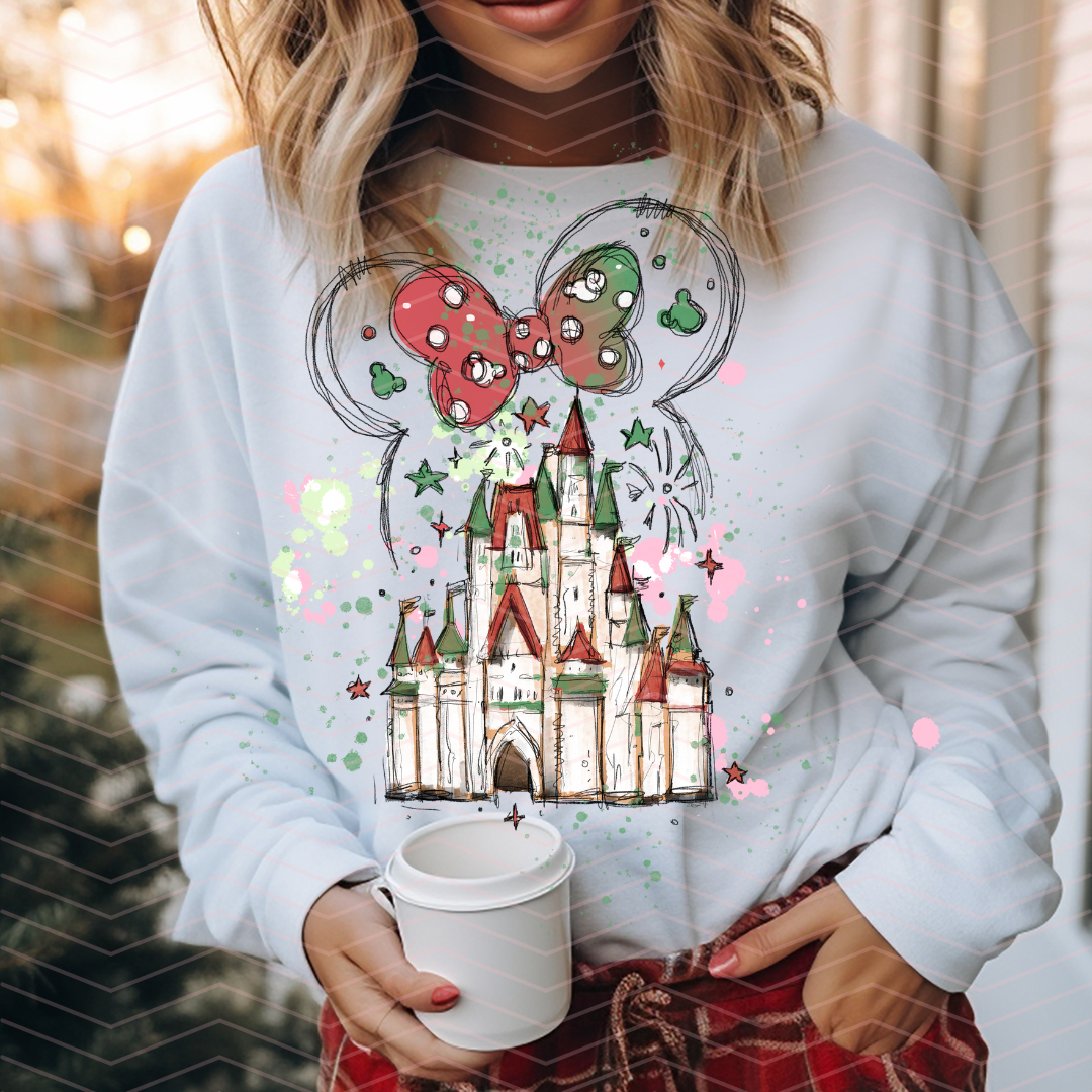 M GIRL CHRISTMAS CASTLE DTF TRANSFERS