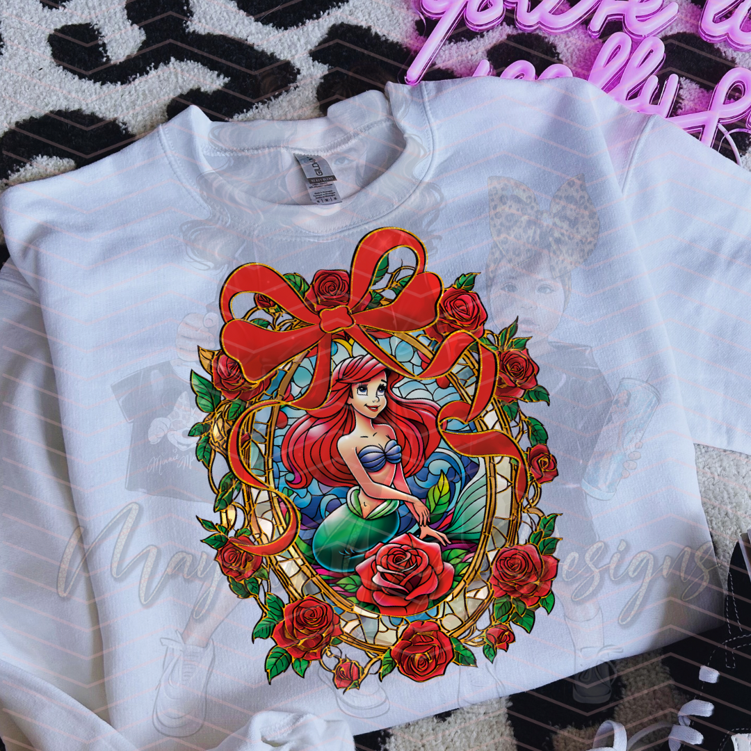 PRINCESS A RIBBON AND ROSES DTF TRANSFERS