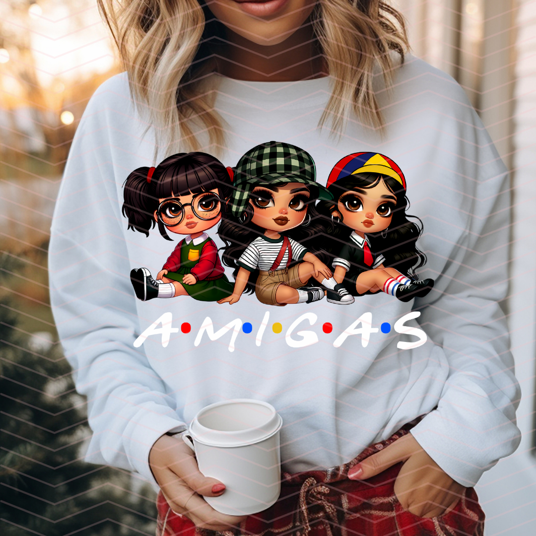 AMIGAS WHITE WORDS DTF TRANSFERS