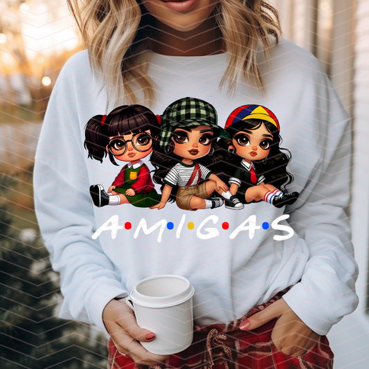 AMIGAS WHITE WORDS DTF TRANSFERS
