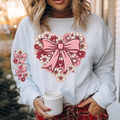 FLORAL HEART W/ BOW DTF TRANSFERS