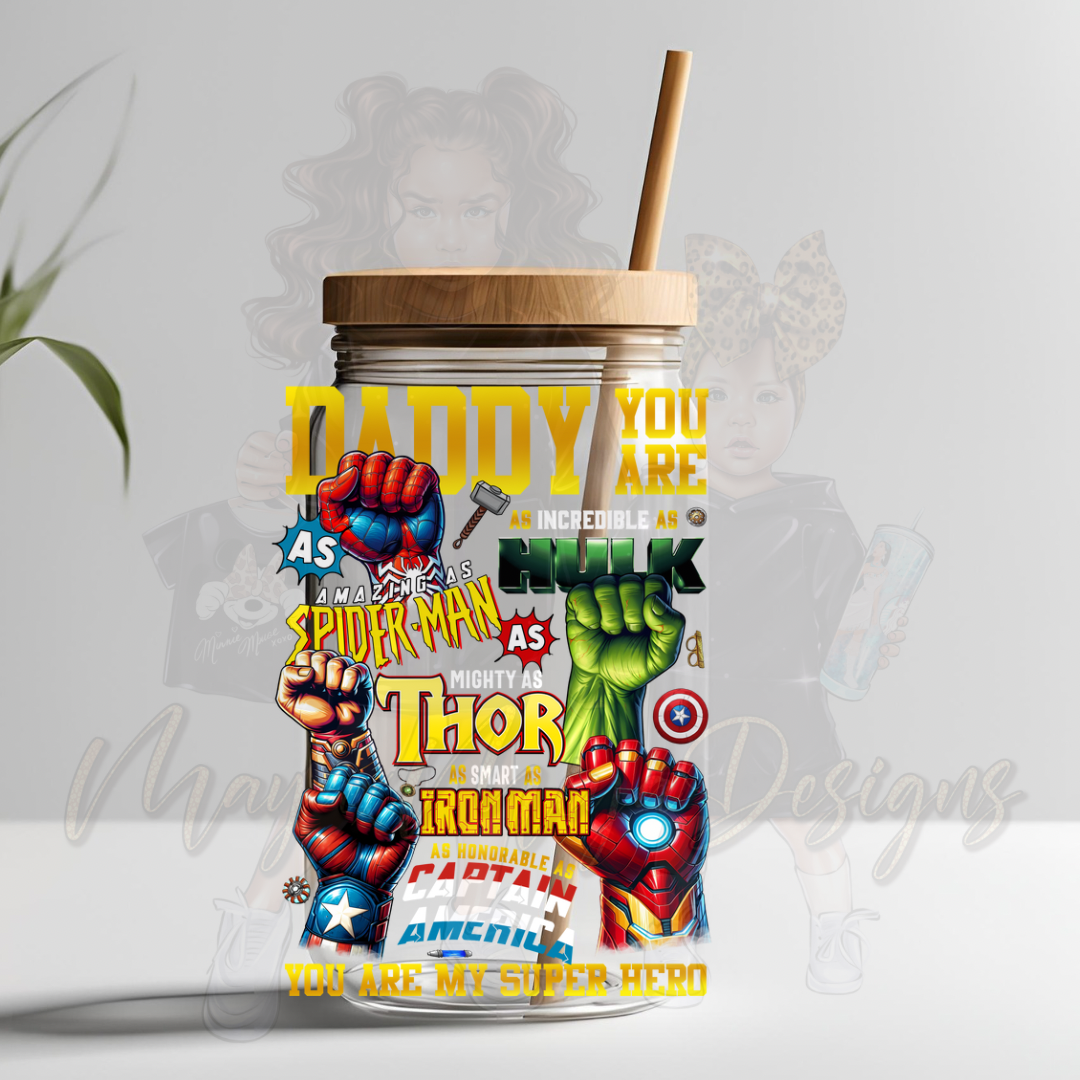 SUPERHERO DAD UVDTF DECAL