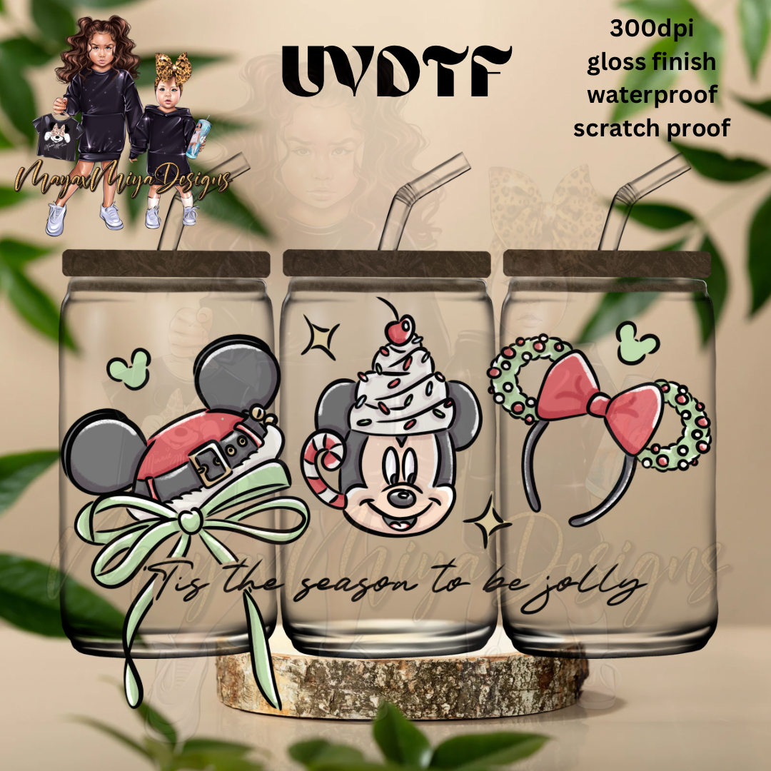 M MOUSE TIS THE SEASON TO BE JOLLY UVDTF WRAP