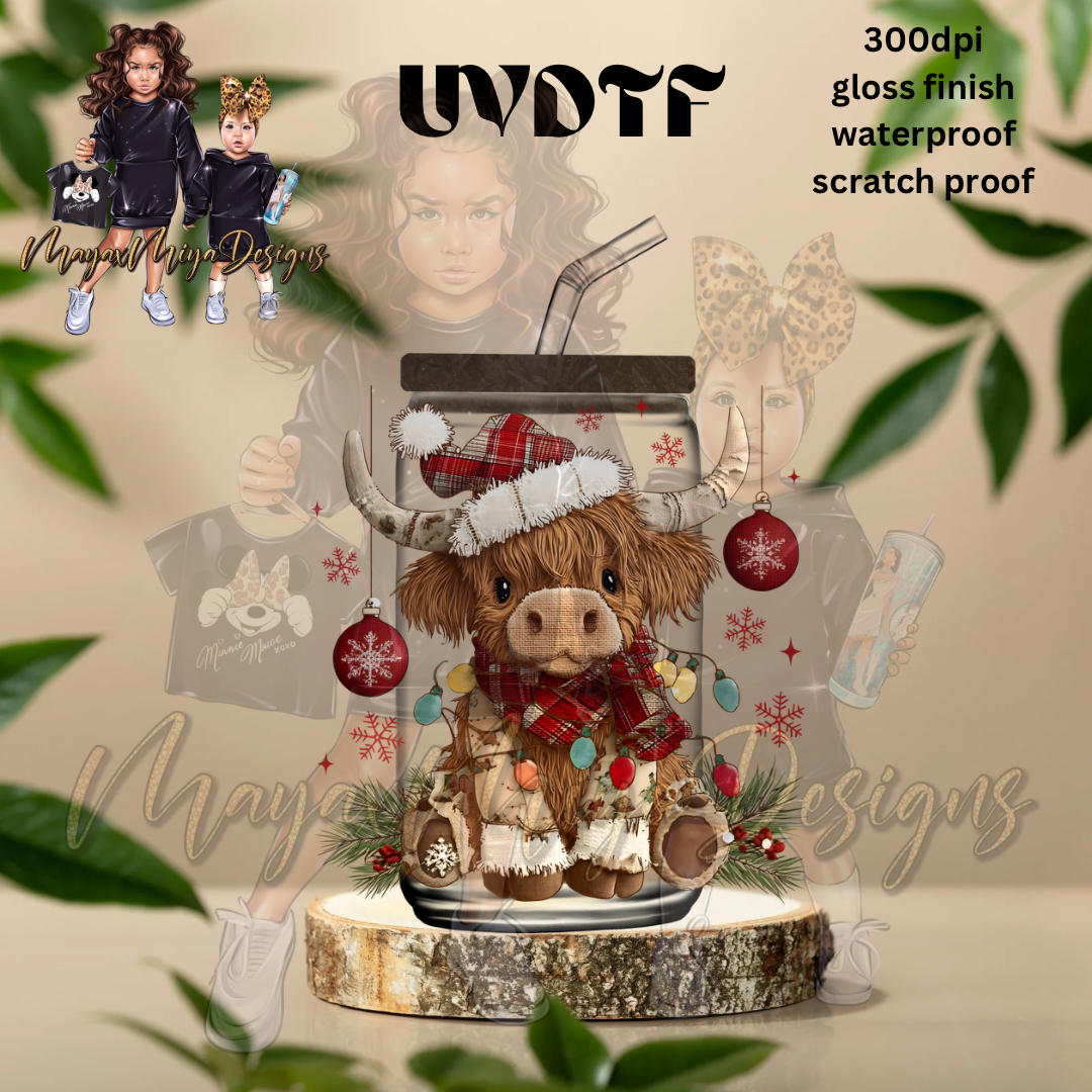 CHRISTMAS BULL UVDTF DECAL