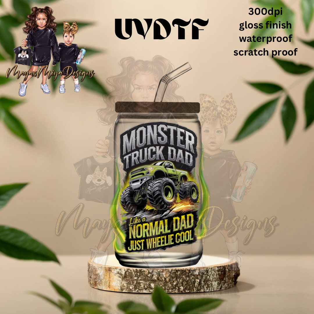 MONSTER TRUCK DAD UVDTF DECAL