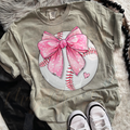 PINK BOW BASEBALL DTF TRANSFERS